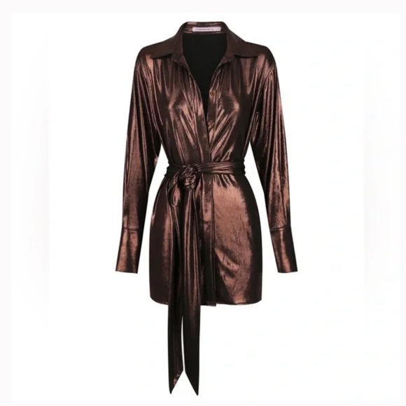 Hansen and Gratel Stardust Shirt Dress in Copper - Picture 4 of 5